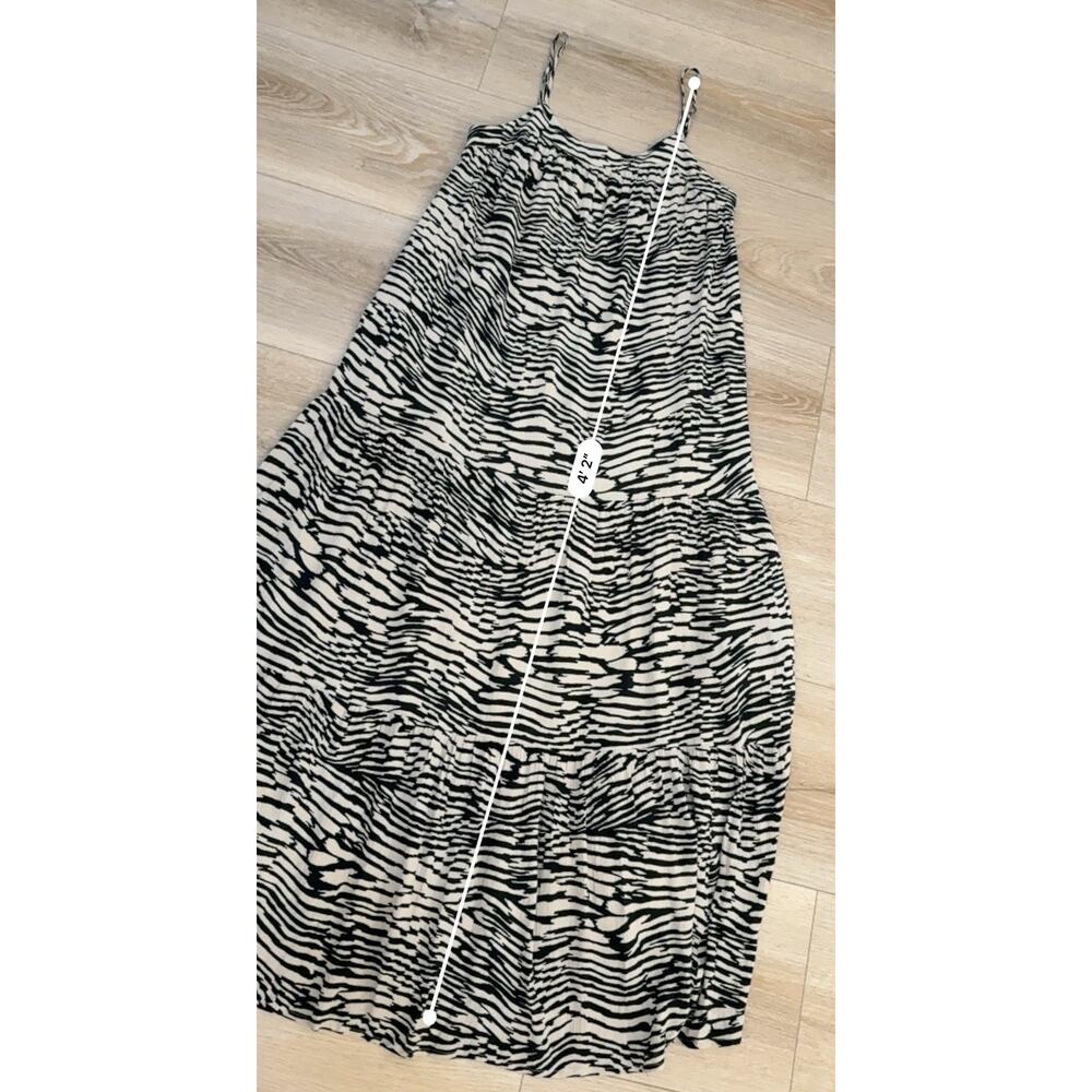 Rails Maty Dress Women XS Sand Stone Zebra Print Tiered Maxi Spaghetti Strap - Picture 12 of 15